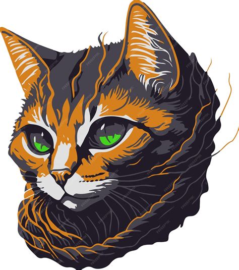 Premium Vector | Vector illustration of a orange cat head for logo ...