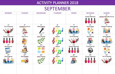 Activity planner - Forest Edge Care Home