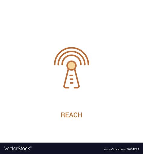 Reach concept 2 colored icon simple line element Vector Image