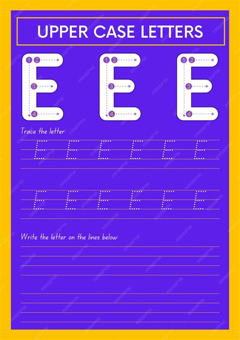 Premium Vector | Kindergarten alphabet worksheets handdrawn letter e