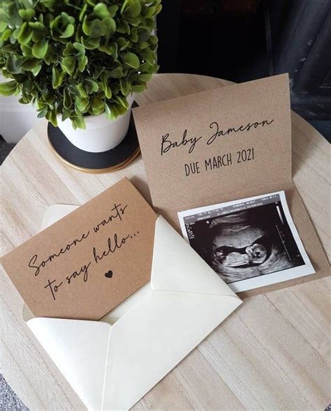 Surprise Pregnancy Announcement Card. Someone Wants to Say Hello. Baby ...