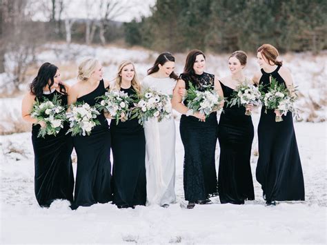 Black Bridesmaids Dresses in Winter - Elizabeth Anne Designs: The ...