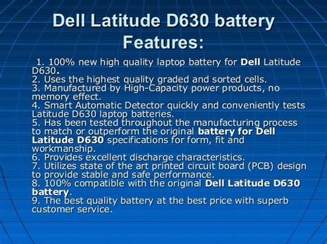 Dell latitude d630 battery