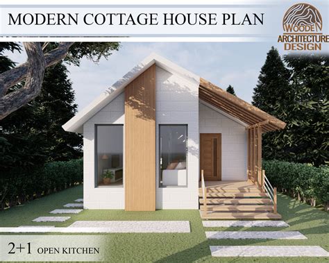 Modern Cottage House Plan2 Bedroom 1 Bathroom House Plan - Etsy