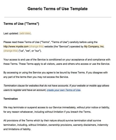 Sample Terms of Use Template - TermsFeed