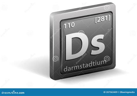 Darmstadtium Chemical Element. Chemical Symbol with Atomic Number and Atomic Mass Stock Vector ...