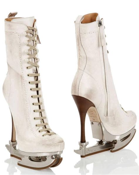 New Dsquared2 Skate Moss Runway Ice Skate White Ankle Leather Boots 38 - 8 at 1stDibs | dsquared ...