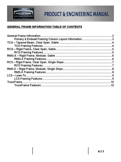 Nucor General Frame | PDF