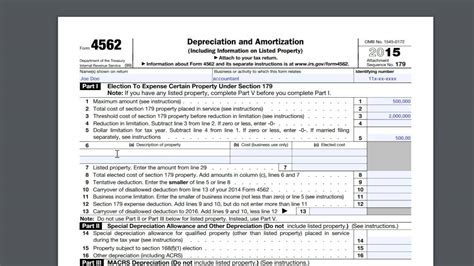 Form 4562 Depreciation and Amortization - YouTube