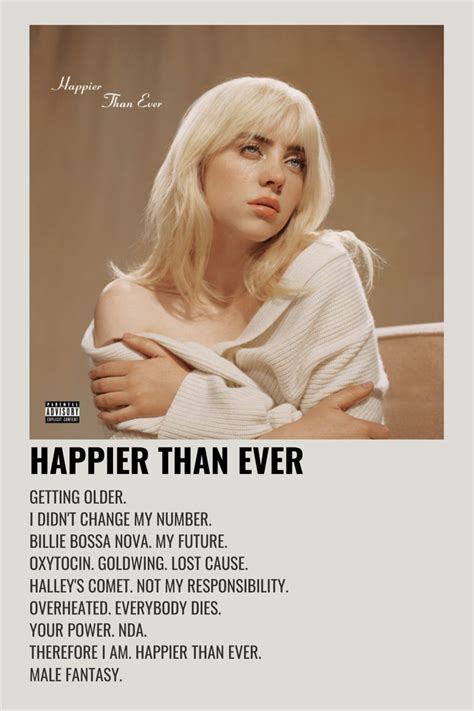 Billie eilish - happier than ever | Music album cover, Music poster, Music poster ideas