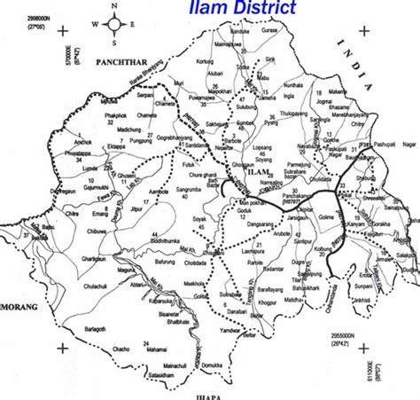 मेरो प्यारो ईलाम जिल्ला : Map of Ilam District