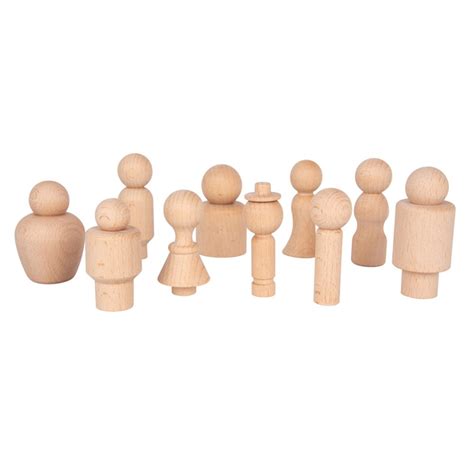 Wooden Community Figures - Set of 10 - For Ages 18m+ - Wooden Peg Dolls ...