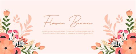 Premium Vector | Flower banner background design vector floral template ...