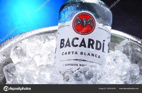 Bottle of Bacardi gold rum in bucket with crushed ice – Stock Editorial Photo © monticello ...