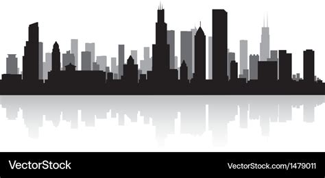 Chicago usa city skyline silhouette Royalty Free Vector