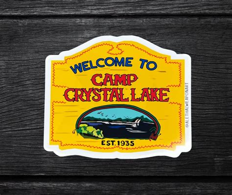 Camp Crystal Lake Sign Vinyl Sticker Friday the 13th Die Cut Sticker ...