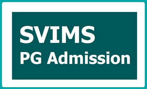 SVIMS PG Admission 2025, Apply for PG Para, Allied Medical and Other Courses