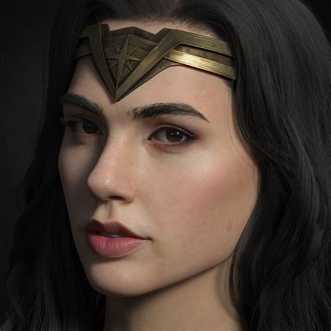 Euginnx Wu CGi Women DC Comics Wonder Woman Tiaras Portrait Dark Hair Long Hair Wavy Hair ...