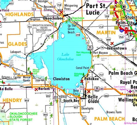 Lake Okeechobee tourist map