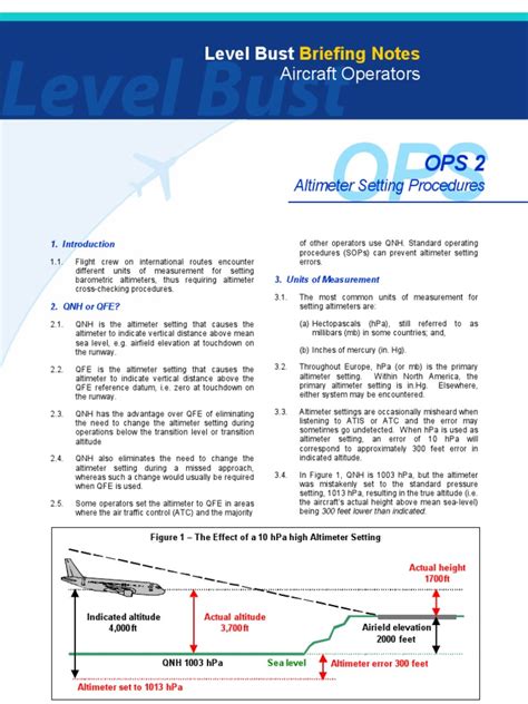 Altimeter Settings Procedures | Atmospheric Pressure | Altimeter