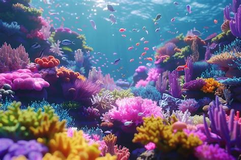 Premium Photo | Coral reef teeming with vibrant marine life octane
