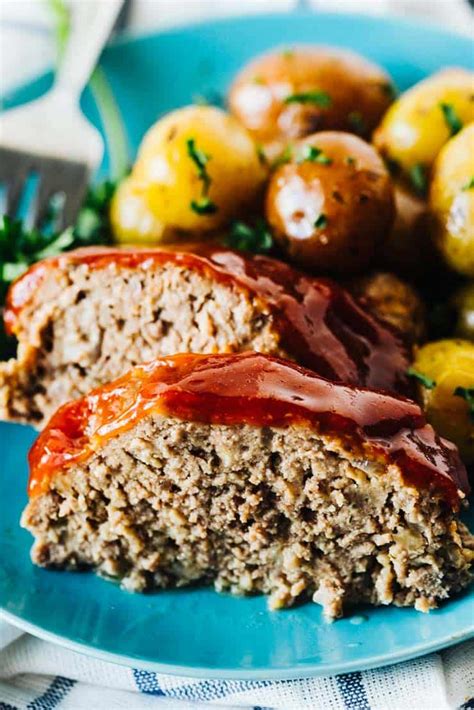 Slow Cooker Meatloaf and Potatoes and garlic butter. Tender and Perfect!