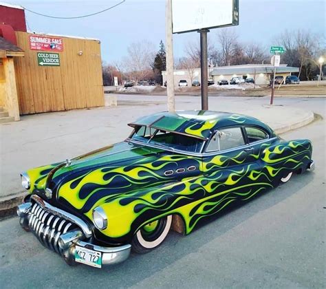 Amazing flames on this 50s Buick Hot Rod Trucks, Chevy Trucks, Cars Trucks, Fancy Cars, Cool ...