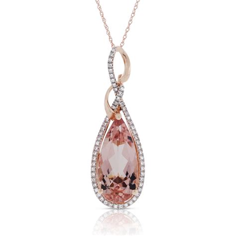 Rose Gold Morganite & Diamond Pendant 14K | Ben Bridge Jeweler