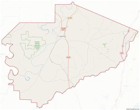 Map of Yazoo County, Mississippi