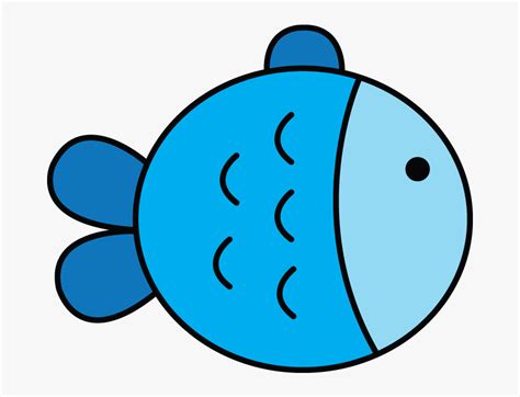 Cute Simple Fish Cartoon, HD Png Download - kindpng