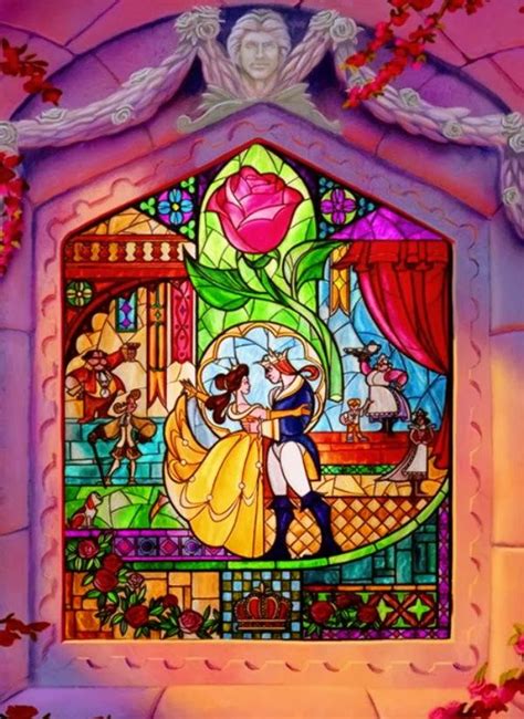 Beauty and the Beast Stained Glass Window in 2023 | Beauty and the ...