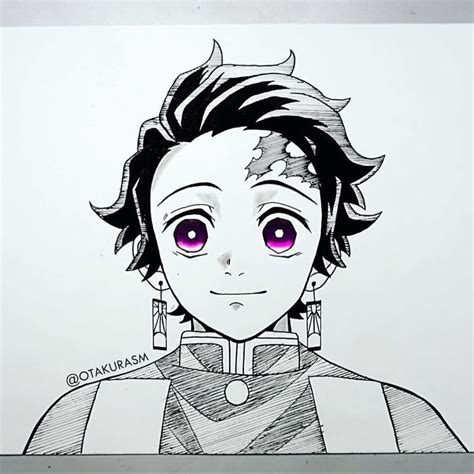 How to Draw Tanjiro Kamado Step by Step Demon Slayer (Kimetsu no Yaiba) - YouTube | Tatuagens de ...