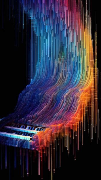 Premium Photo | Piano sound waves psychedelic colors