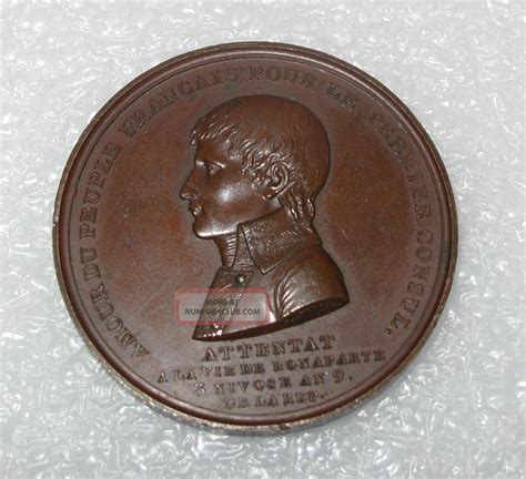 Napoleon Bonaparte Period Bronze Medal Assassination Of 1800. Xii. 24