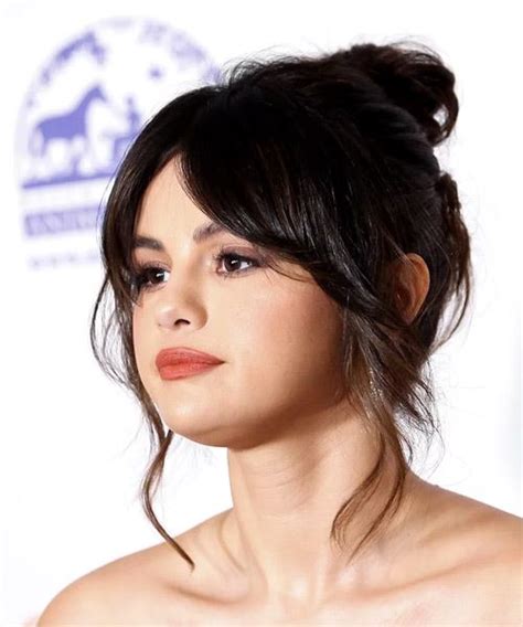 Selena Gomez Haircuts With Side Bangs