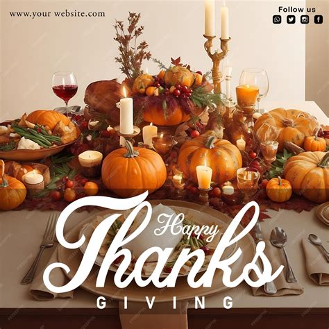 Free PSD Thanksgiving social media post design | Premium AI-generated PSD