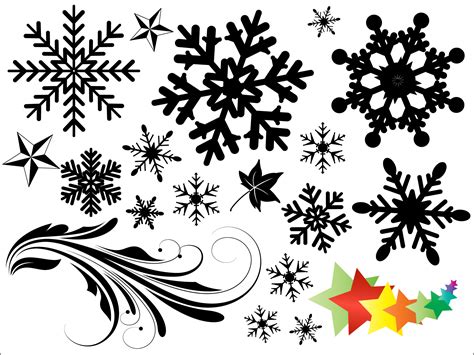 Snowflakes Vectors, Brushes, Shapes, PNG & Pictures - Free Downloads ...