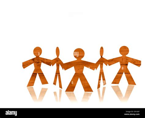 Studio shot of people paper chain Stock Photo - Alamy