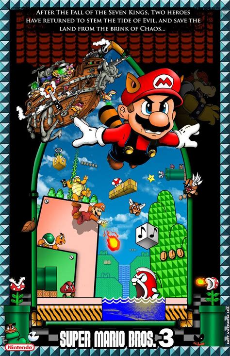 Mario Bros 3 Poster with Border by whittingtonrhett.deviantart.com on @DeviantArt | Super mario ...