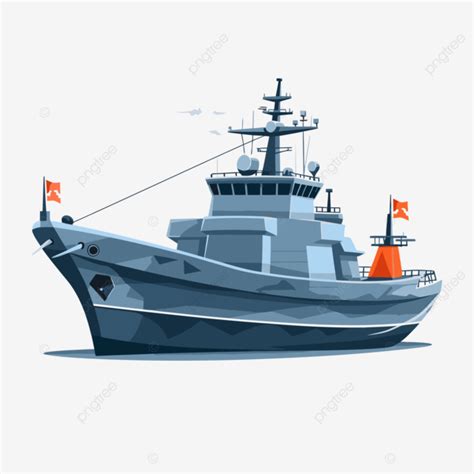 Navy Ship Vector, Sticker Clipart Ship With Flags Standing On A White ...