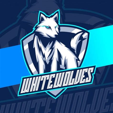 the white wolfs logo on a blue and black background