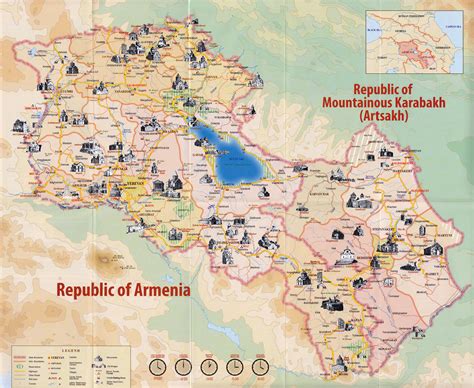 Large detailed tourist map of Armenia | Armenia | Asia | Mapsland ...