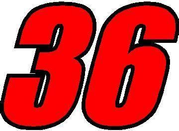 36 RACE NUMBER 2 COLOR IMPACT FONT DECAL / STICKER