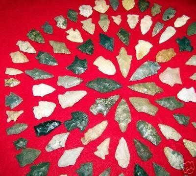 100 Oklahoma Authentic Indian Arrowheads Collection | #37423205