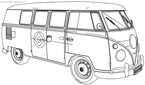 Vw Camper Van - Free Colouring Pages