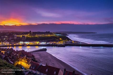 Whitby harbour sunset | Whitby, Natural landmarks, Northern lights