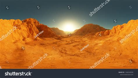 360 Degree Panorama Mars Sunset Environment Stock Illustration ...