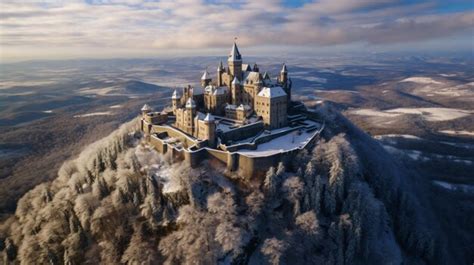 Premium AI Image | Aerial view of the Castle Hohenzollern in Germany