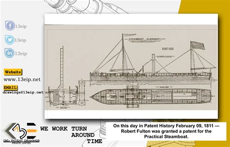 On this day in Patent History February 09, 1811 — Robert Fulton was granted a patent for the ...