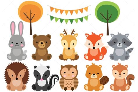 Woodland Baby Animals Clipart (381636)